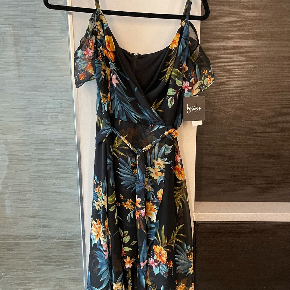 Floral High Low Chiffon Dress